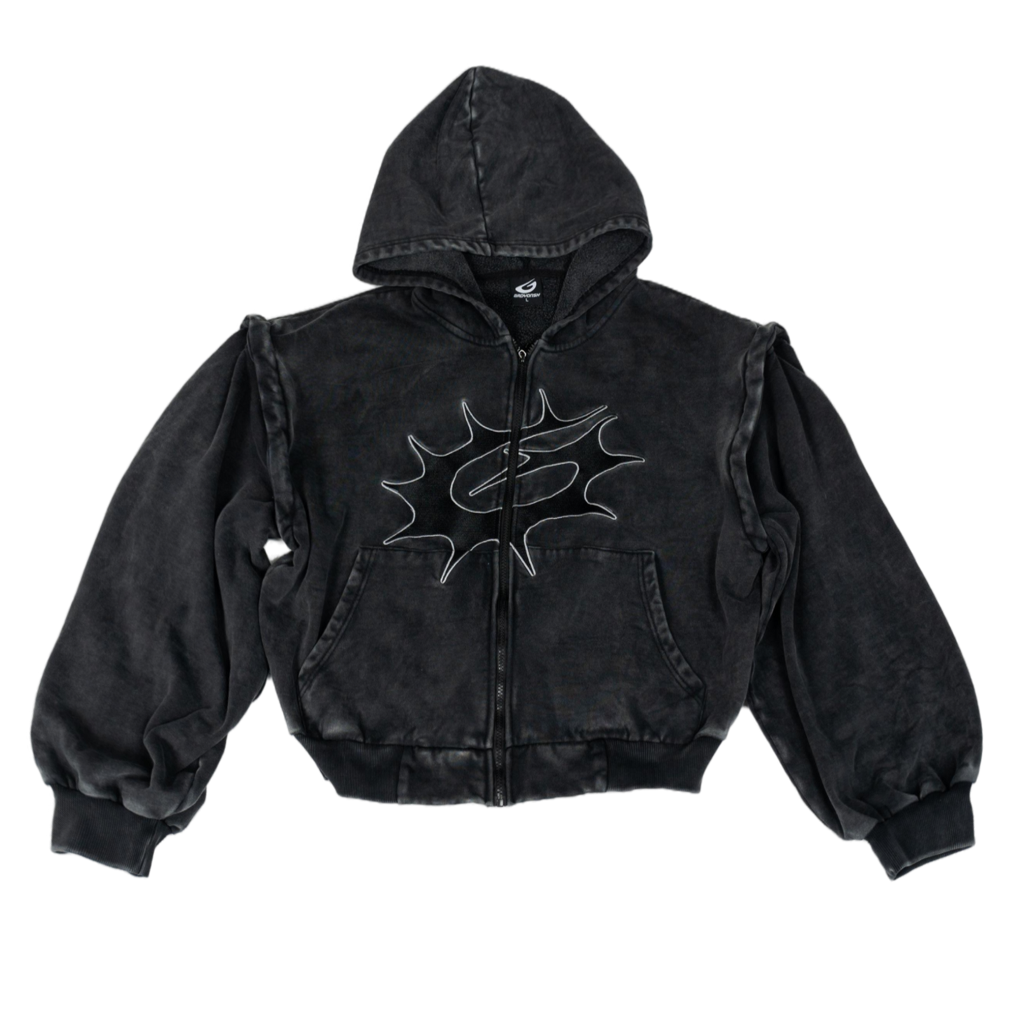 BLACK "SPIKE" LOGO HOOODIE