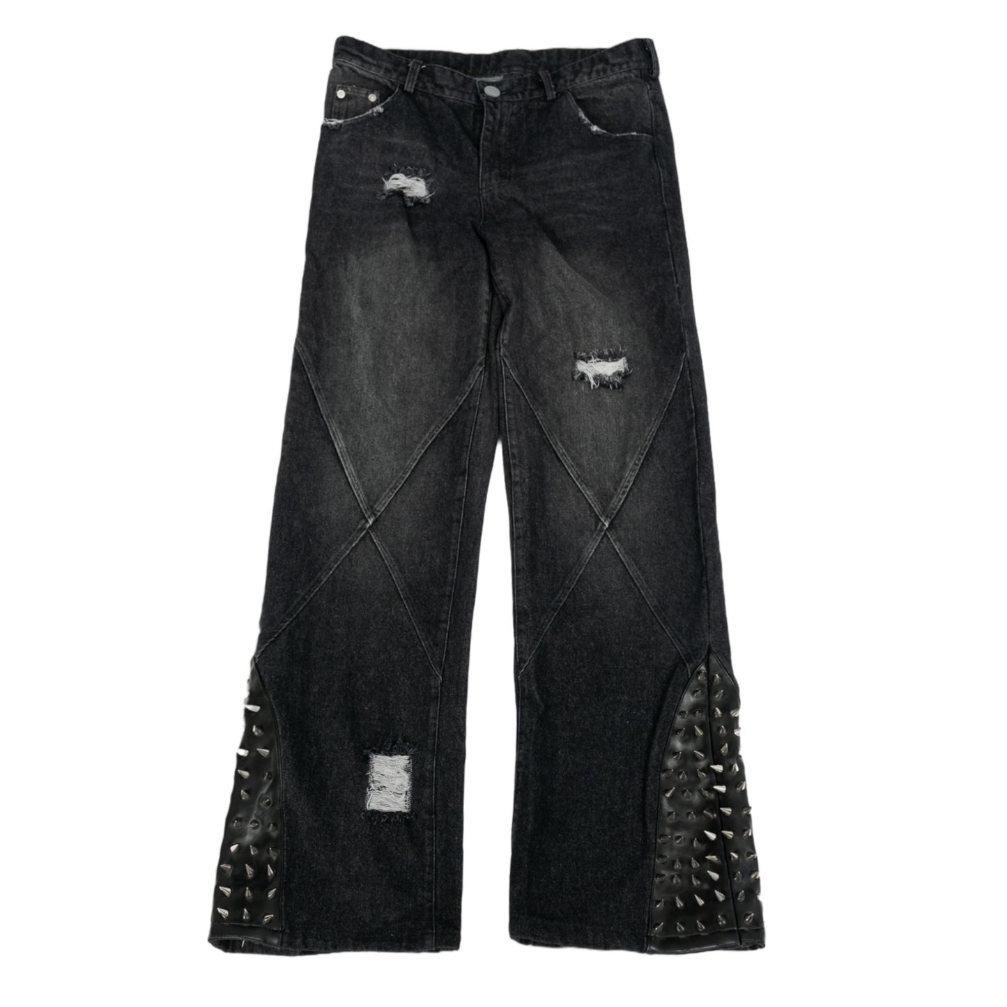 BLACK "MOTOR" SPIKED JEANS