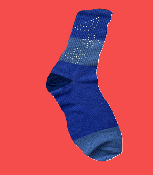 BLUE SOCKS WITH CRYSTALS