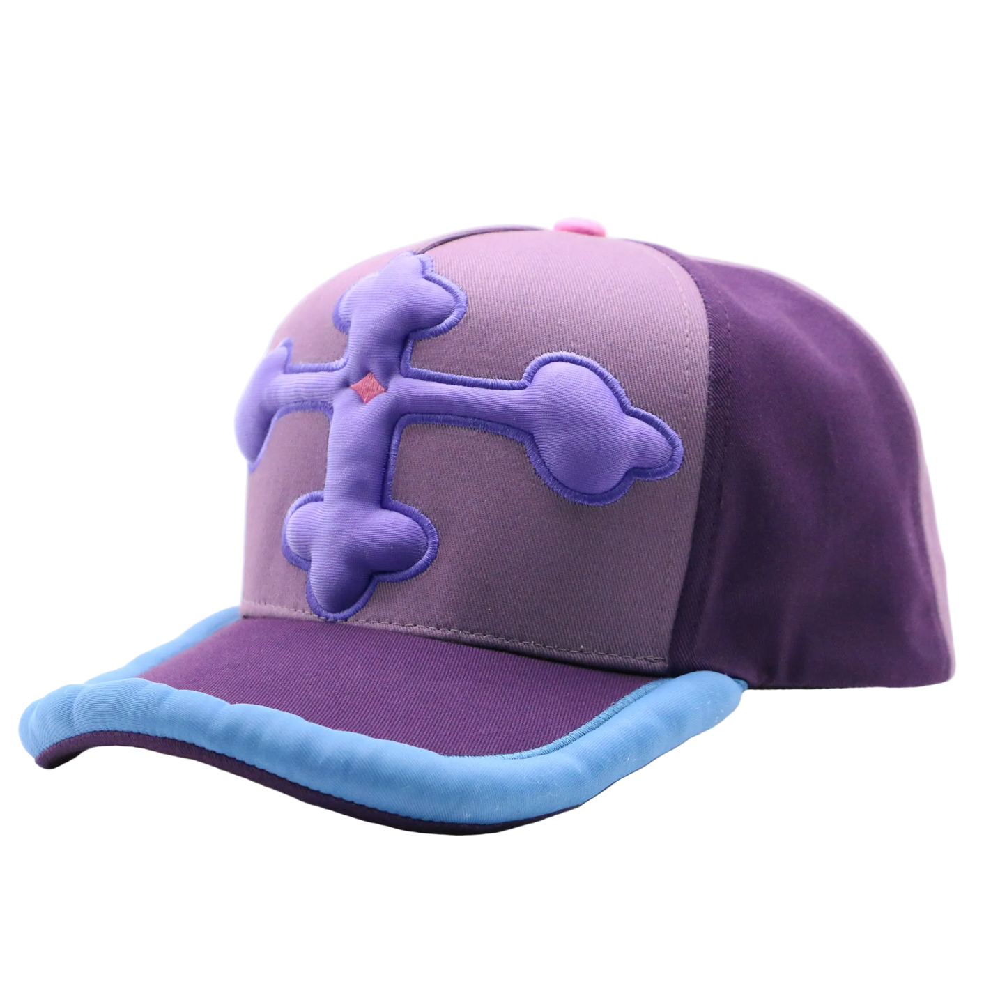 PURPLE CROSS PUFFY HAT