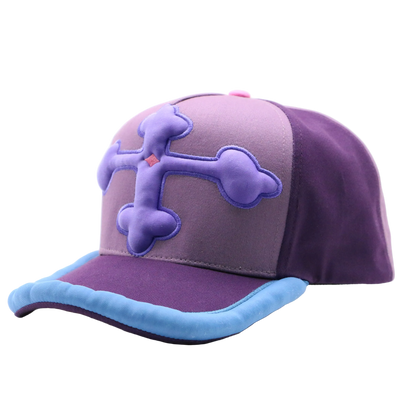 PURPLE CROSS PUFFY HAT