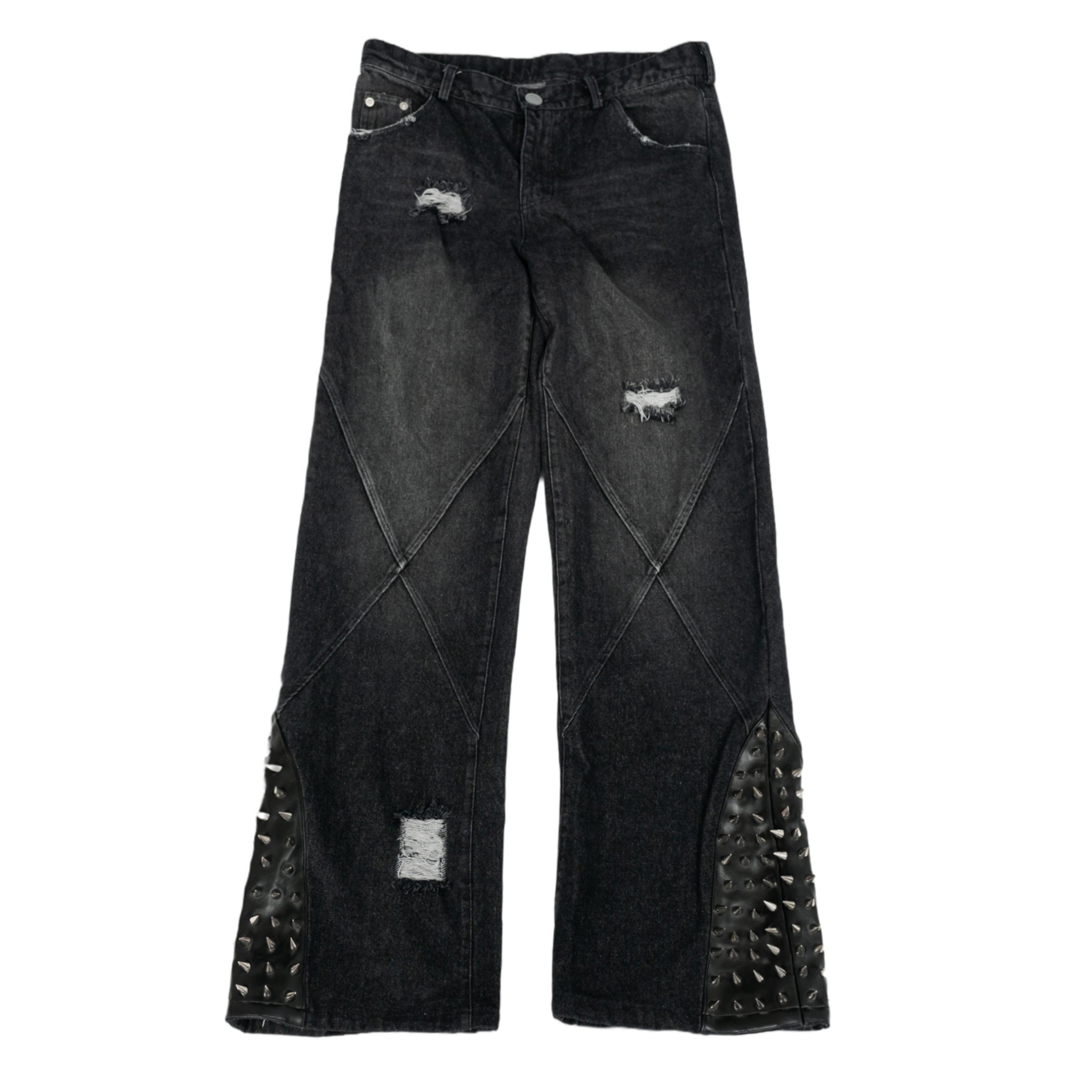 Custom Jean Designs Spiky Rework BLACK